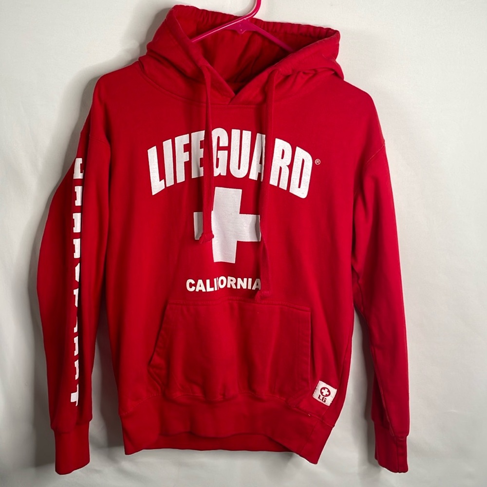 Lifeguard sweatshirt‎ California red white lettering size small